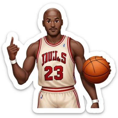 Michael Jordan basketball star half body portrait sticker