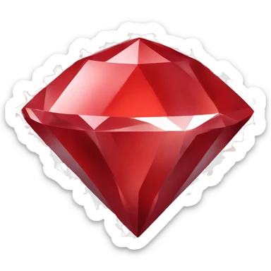 Sideways red diamond on white rectangle  sticker