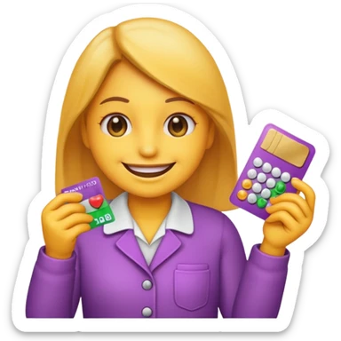 Emoji like this “🥰” holding a credit card with pills sticker