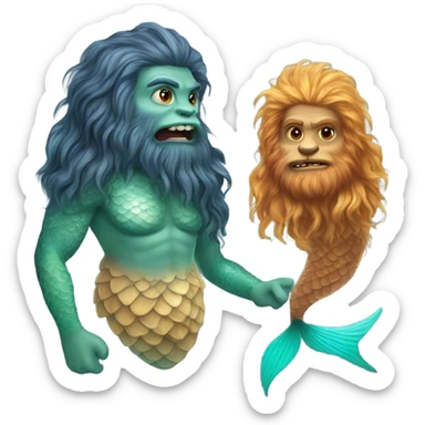 Sasquatch mermaid  sticker