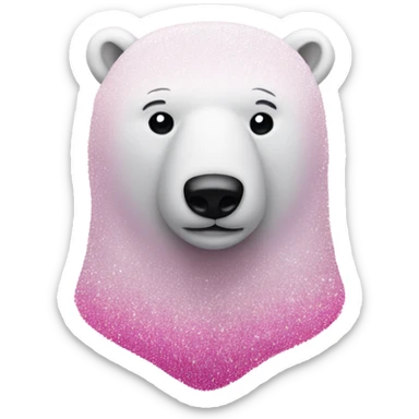 Pink ombre polar bear with glitter and no white sticker