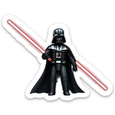 Darth Vader with a red lightsaber  sticker