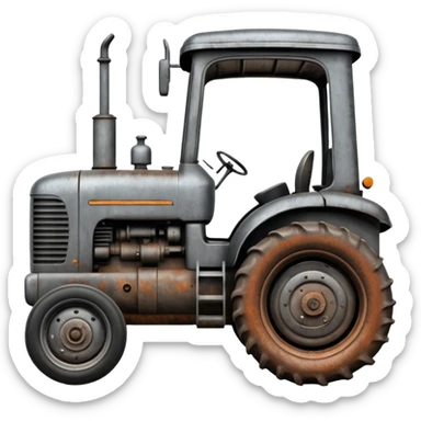 tractor in grey and black colors sticker