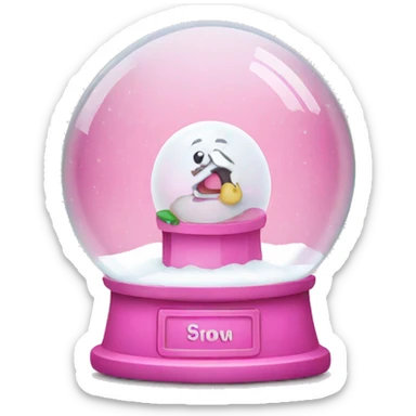 Snow globe,pink, sticker