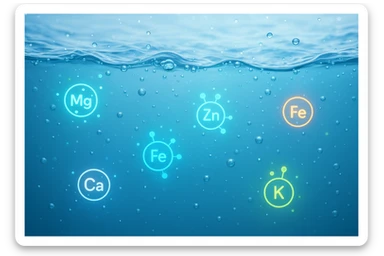 focus sull'acqua a tutto schermo e i micronutrienti contenuti in essa sticker