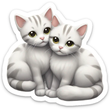 Two cats cuddling cute  sticker