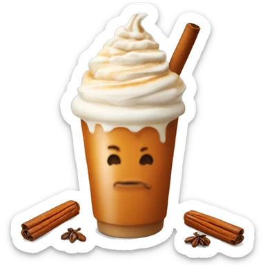 Pumpkin spice latte with whipped cream sticker