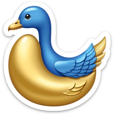 the word "yes" in blue and gold sticker