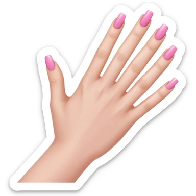 female hand with long square pink nails sticker