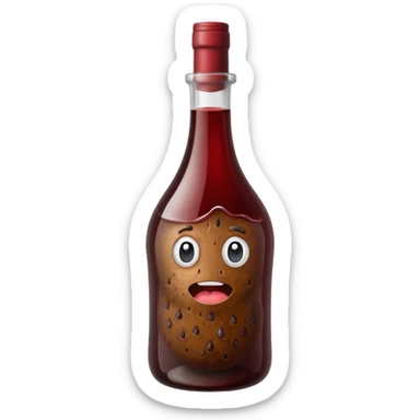 Poop in a bottle of wine sticker