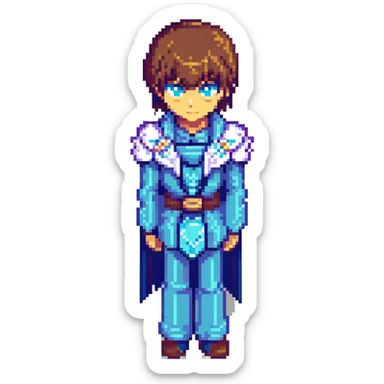 Seto Kaiba from Yu-Gi-Oh! pixel art style sticker