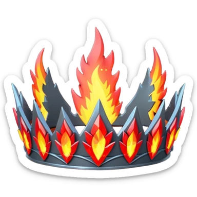 fantasy magic tiara of fire and ash low poly sticker