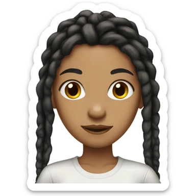 Tan girl with black locs dark white tied shirt  sticker