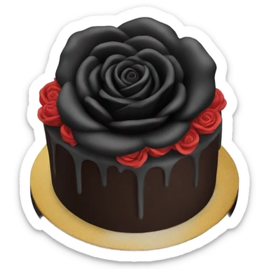 Black rose cake sticker