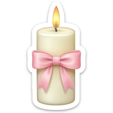 Candle With Pastel Pink Bow sticker