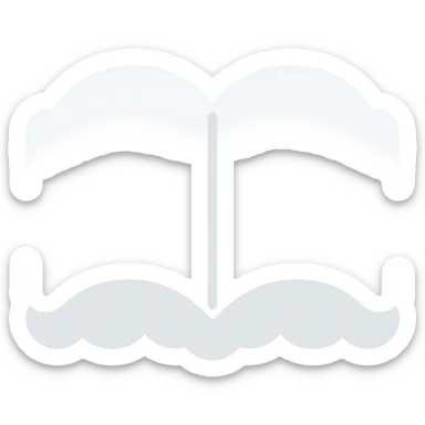 open thick white book made of fluffy white clouds, flat color icon style sticker