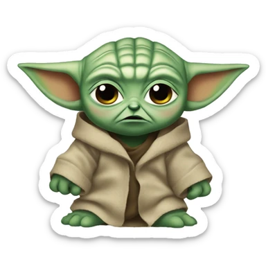 Baby Yoda in terrible anger sticker