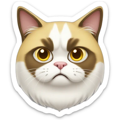 yellow and white grumpy cat sticker