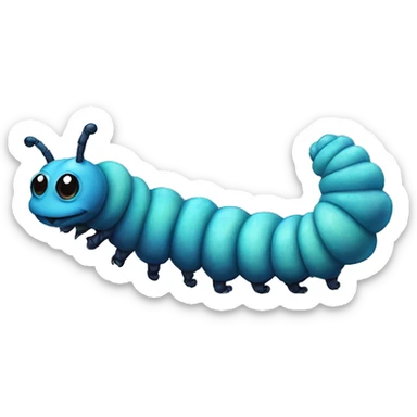 absolem blue catepillar realistic sticker