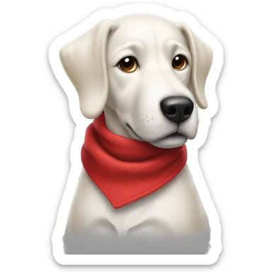 Weißer Hund mit rotem Schal  sticker