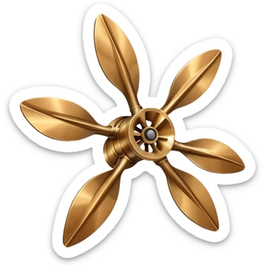 4 blade marine propeller sticker