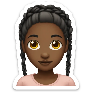black girl w/ braids sticker