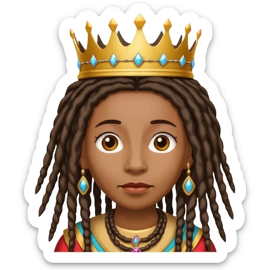 Black Nan with dreads and a crown  sticker