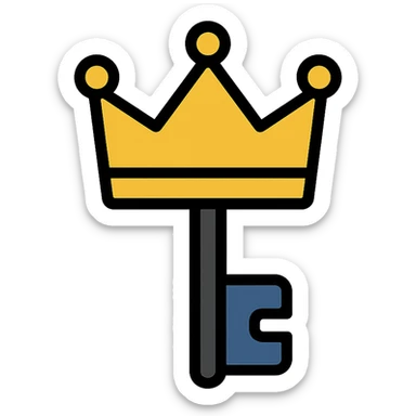 modern abstract crown-key hybrid with gold accents, minimal and premium, logo for 'private section' sticker