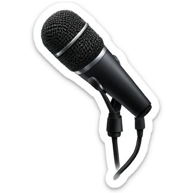 sparkly black microphone  sticker