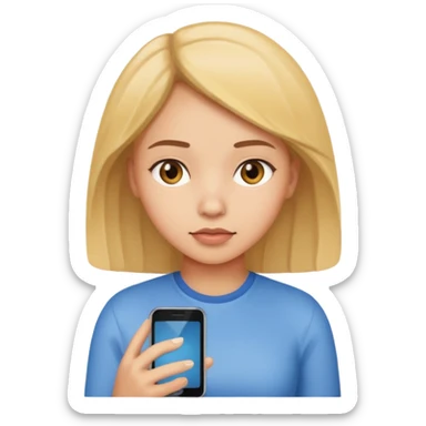 Girl watching phone  sticker