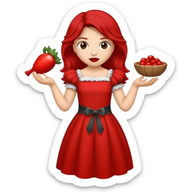 Lobo macho comiendo a la niña del cuento caperucita roja sticker