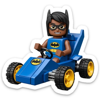 full size real-appearance road racing sexy muscular Batman’s masculine midnight-colored tight outfit 1970’s style dark knight stealthy accurate sporty safe plush deluxe Lego off-road pursuit drifting car lexus (black hair,reclining and relaxed torso and shoulders back against seat) rallycross kart  sticker