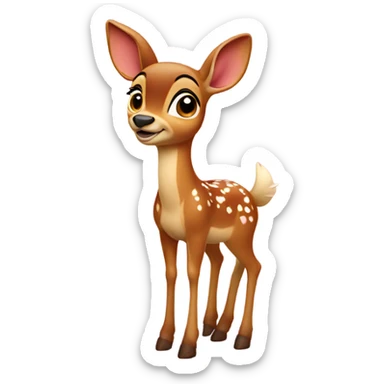 Bambi with hearts sticker
