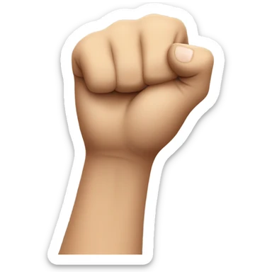 left hand in a fist, right hand covers around left hand  sticker