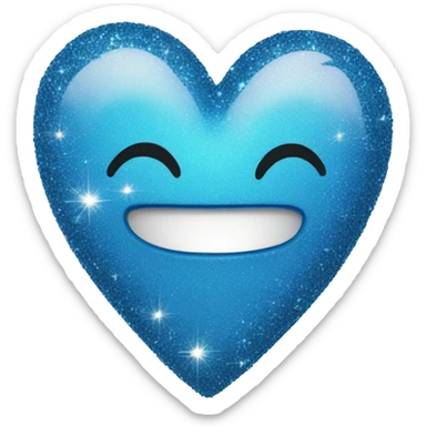 blue heart with sparkle emoji sticker