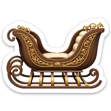 beige winter sleigh sticker