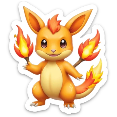 Victini-Pichu-Charmander-Fakémon-hybrid-creature (full body)  sticker