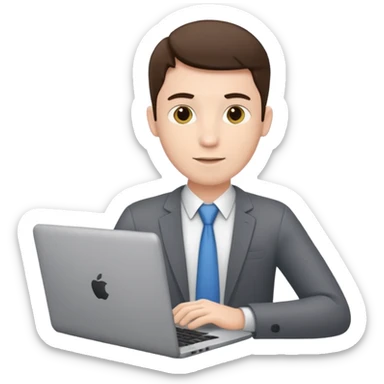 male HR assistant, office worker with laptop, no headset sticker