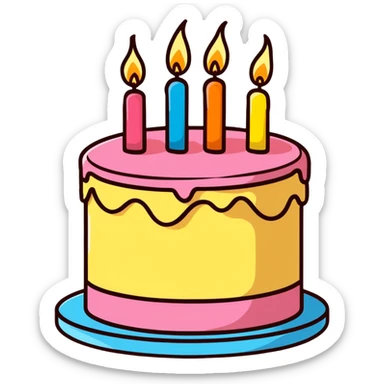 birthday cake with candles sticker