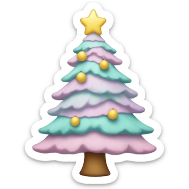 Pastel christmas tree sticker