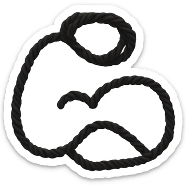 Black rope in a heart sticker