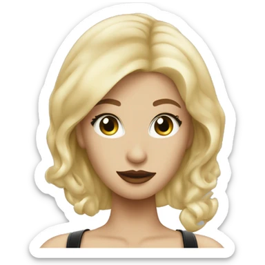 latex blonde beauty in black. sticker