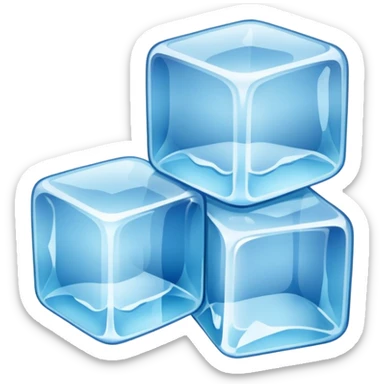 Realistic ice cubes sticker