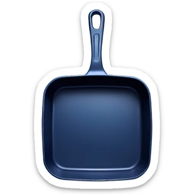 Realistic empty metallic navy blue baking pan with handles sticker