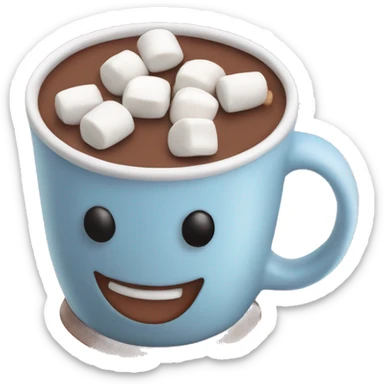 Mug of hot chocolate with mini marshmallows sticker