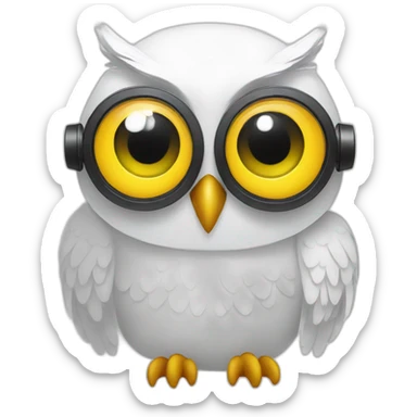 white Owl DJ Party sticker