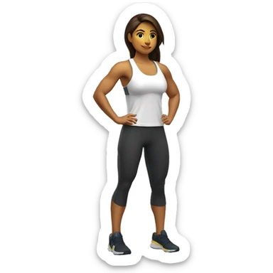 UNA MUJER AMARILLA PERSONAL TRAINER VESTIDA DE DEPORTE QUE TENGA MUSCULO PERO NO TANTOS sticker