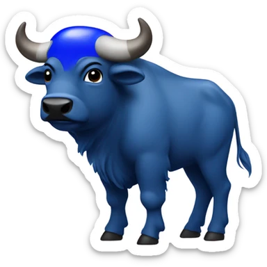 Cute Buffalo wearing a buffalo bills jersey sticker