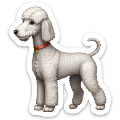 White Bedlington Terrier Full Body Photo sticker