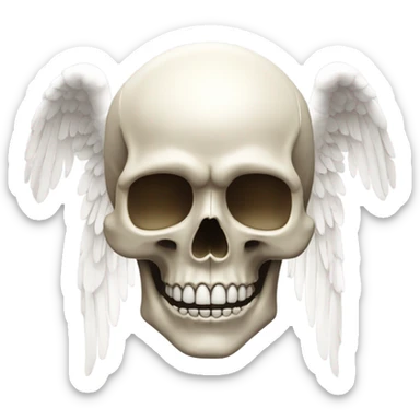 Skull with praying with angel halo sticker